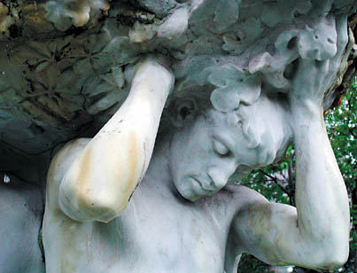 Detail, Three Bares Statue.