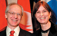 Principal Heather Munroe-Blum and husband Len Blum at the Jubilee Dinner honouring the 50th anniversary class of 1953.