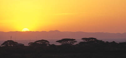Photo of a sunset in Africa.
