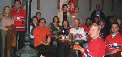 The Northern California branch had over 40 alumni meet up at the Tied House in San Jose for a pre-game gathering before heading off to the Shark Tank to watch the Montreal Canadiens play against the San Jose Sharks. The branch even got their name up on the arena screen.