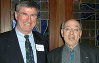 From left: John Ellsworth, BEng'80, MBA'81, and Henry Mintzberg, BEng'61, Cleghorn Professor of Management Studies.