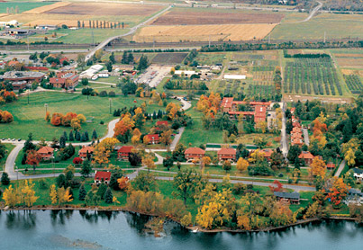 An aerial view of Macdonald Compus.