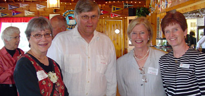 From left: Barbara Wuertz, BA’69, Gary Wuertz, Sherrill Harrison, BA’62, and Honora Shaughnessy, MLS’73, Executive Director, Alumni Relations /Advancement.