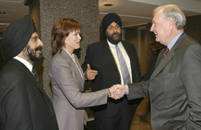 McGill Principal Heather Munroe- Blum welcomed Canadian Prime Minister Paul Martin.