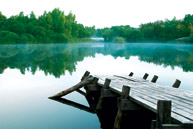A dock on a lake