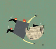 Illustration of falling person