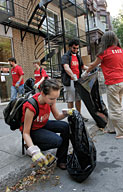 Students cleaning the ghetto