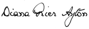 Signature of Diana Ayton